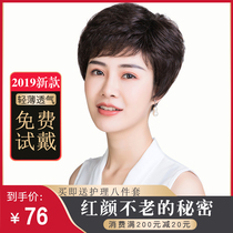 Wig womens short coupon hair full headgear fashion Lady middle-aged and elderly mother real hair silk whole wig fluffy natural