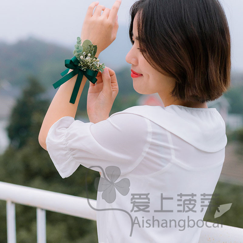 Han-style Mori Department Little Qing Bride Wrist Flowers Bridesmaid Sisters Group Hands Flowers Company Annual Meeting Activities Meritocratic Breast Wedding