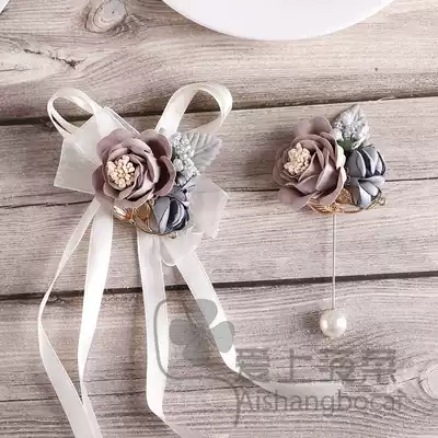 Korean word brooch Women's accessories corsage Groom wedding gift Best man corsage Bridesmaid wrist flower Sister hand flower