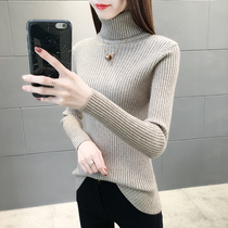 2022 Western style autumn and winter new high-neck sweater womens bottoming shirt with a slim fit and thick long-sleeved sweater