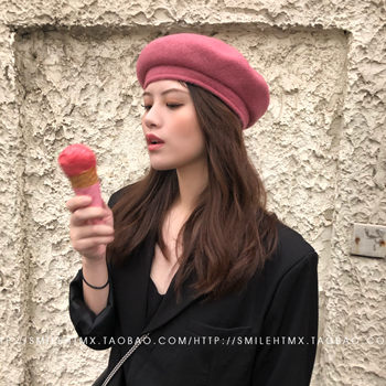 Internet celebrity wide-brimmed three-dimensional wool upgraded printmaker hat