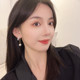 S925 silver needle niche design pearl earrings 2022 new style trendy Korean temperament tassel internet celebrity earrings for women