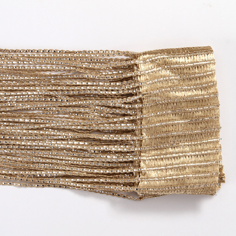 Finished Product 1*2 Wedding Celebration Wide Silver Thread Curtain Rain Silk Curtain Wedding Flow Supartition Hyun Guan Curtain Decoration Golden Silver-Taobao