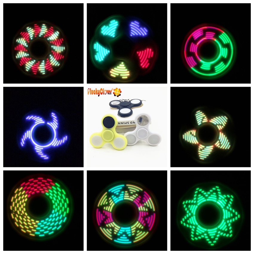 ABS with light three-leaf model finger top multi-picture transformation luminous toy night market popular toys to give beautiful gifts