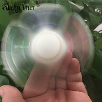 ABS white shelf luminous three-leaf finger top color counterweights refer to top night city Childrens adult fingertips toy