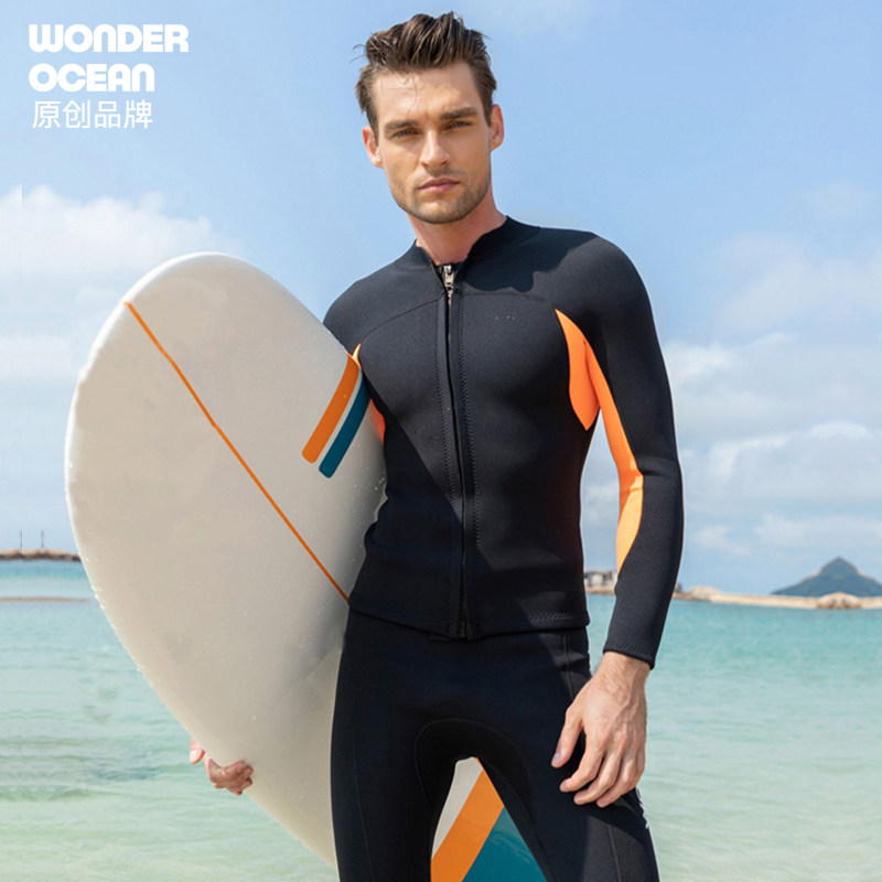 2mm3mm full body wetsuit men's waterproof light leather rubber swimming sunscreen wake surfing suit free snorkeling wetsuit