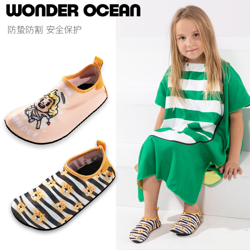 New children diving socks male and female baby beach shoes snorkeling swimming gear anti-slip anti-slit silicone adhesive skin footwear