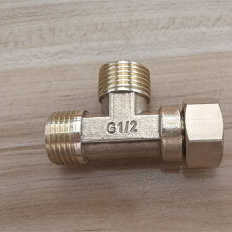 All-copper 4-point internal and external wire live three-way gas pipe water heater Copper accessories live elbow water pipe joint Brass