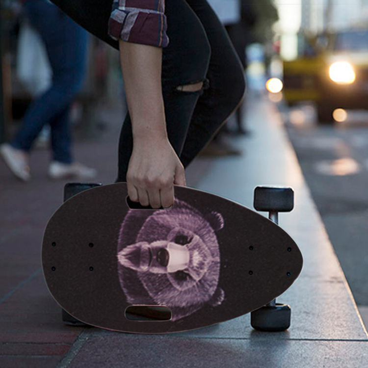 Beginner skateboard Green little small fish Board adult walking Road Board children boys and girls four wheel mini portable short