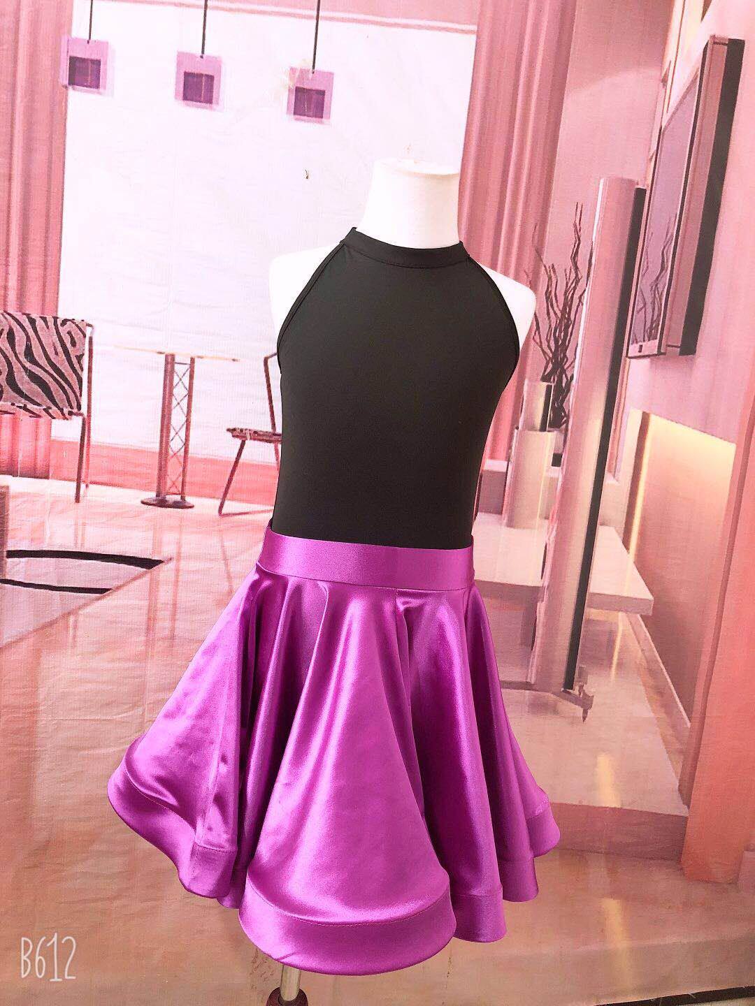 Children's neck sleeveless Latin dance dress princess dance costume girls black dance costume skirt performance costume