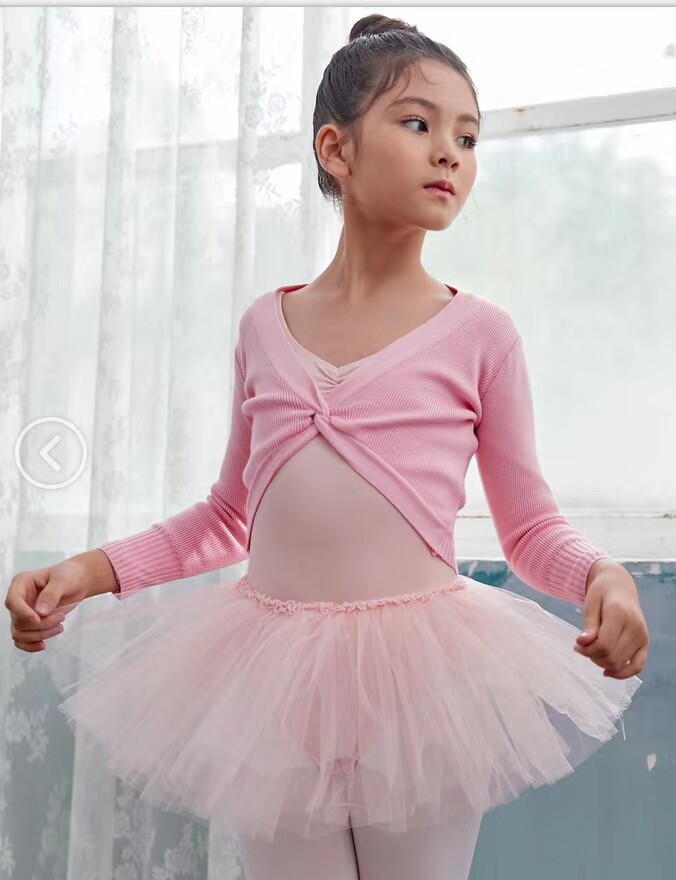 Children's dance clothes shawl long-sleeved spring and autumn exercise clothes coat performance clothes twisted sweater plus velvet baby professional