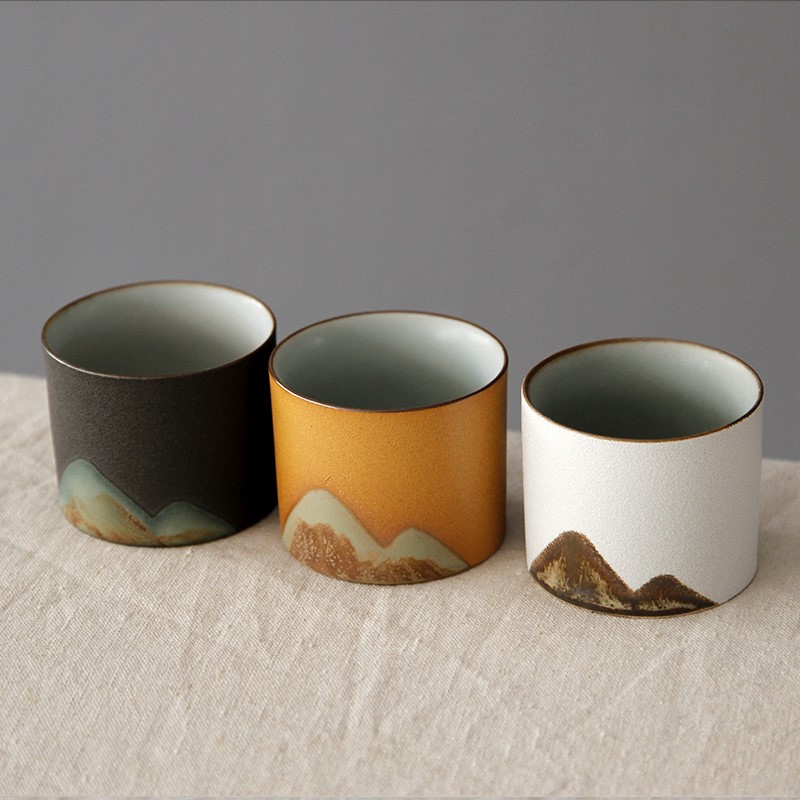 Ceramic sample tea cup kung fu tea cup black Japanese zen cup of colored glaze cup tea cups daily small Ceramic cup
