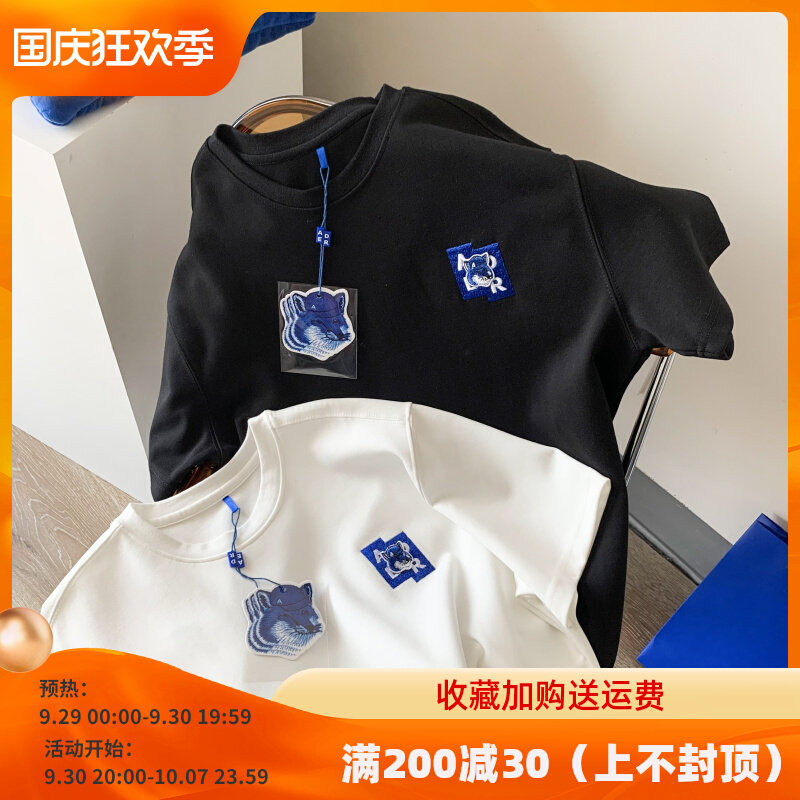 ADER ERROR joint fox embroidery men and women couple short-sleeved T-shirt spring and summer loose all-match top