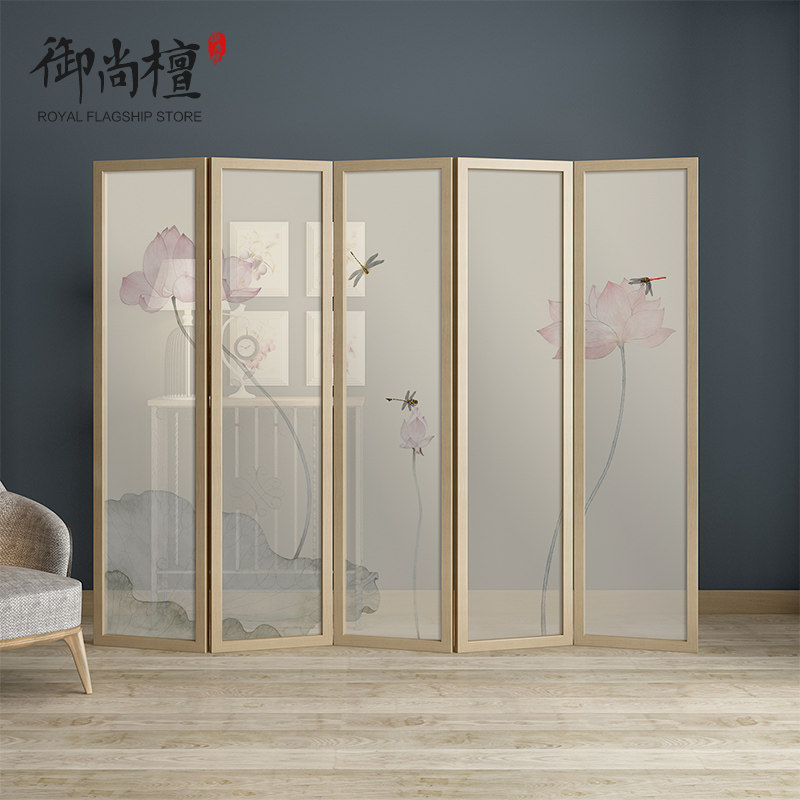 Modern minimalist screen partition Living room Xuanguan Hotel Shielded Fashion Decoration Semi-Overdraft Cloth Art Mobile Folding Folding Screen