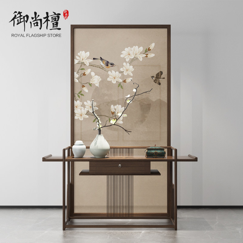 New Chinese-style screen partition living room porch fabric small apartment mobile bedroom block home modern minimalist seat screen