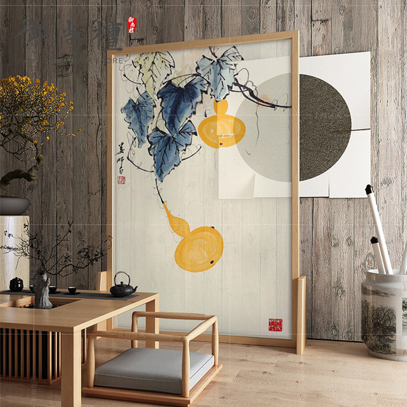 Chinese folding screen partition living room small family bedroom shelter for home mobile decoration Xuanguan Fulu's office holder screen