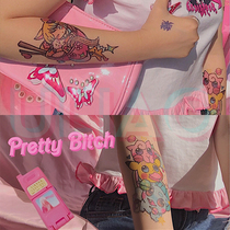 6 Japanese lolita cartoon cartoon tattoos adorable sweet and beautiful in simulation waterproof lasting flower arm