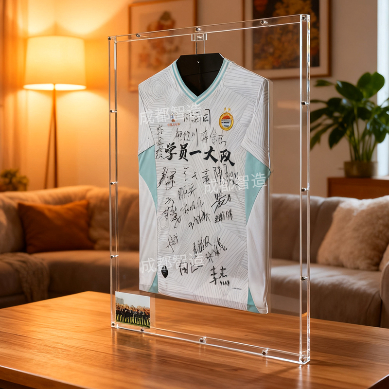Jersey Framing Can Be Hung on the Wall, Fully Transparent Acrylic Collection Display Frame, Football and Basketball Jersey Photo Frame for Memorabilia