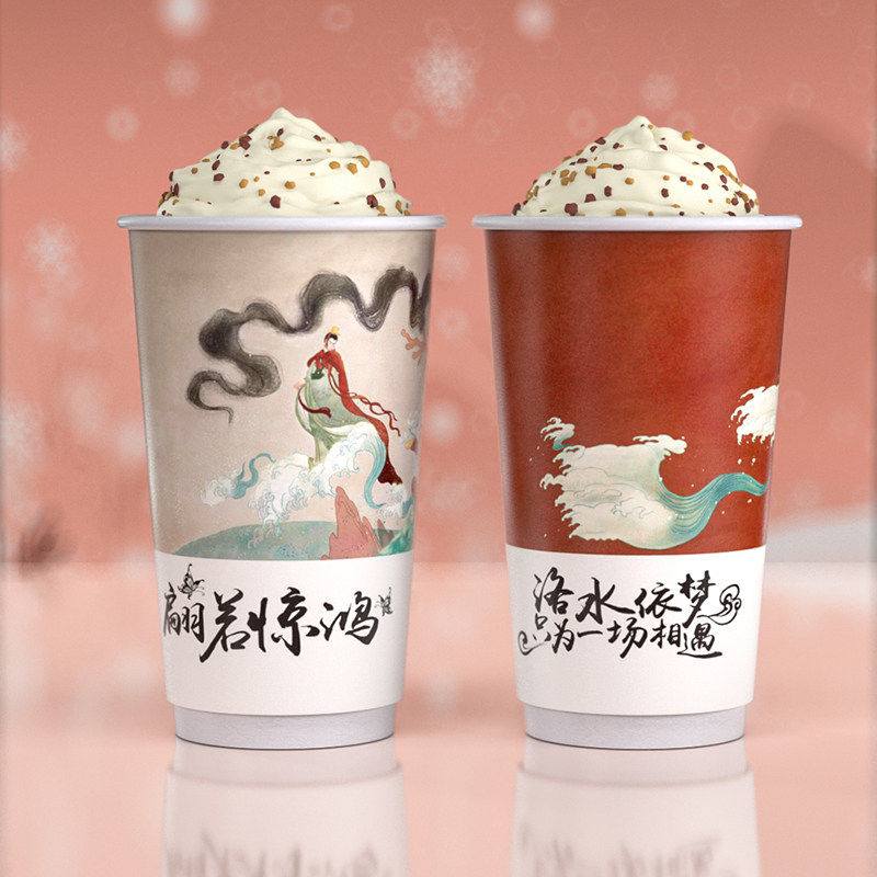 Double layer cupcake retro wind hot Drinking coffee cup hollow cup thickened milk tea insulated cup sub disposable with lid anti-burn