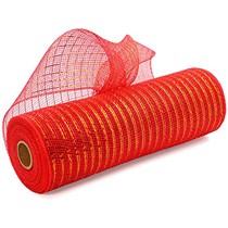 Christmas Deco Mesh Ribbon with Metallic Foil Each Roll for