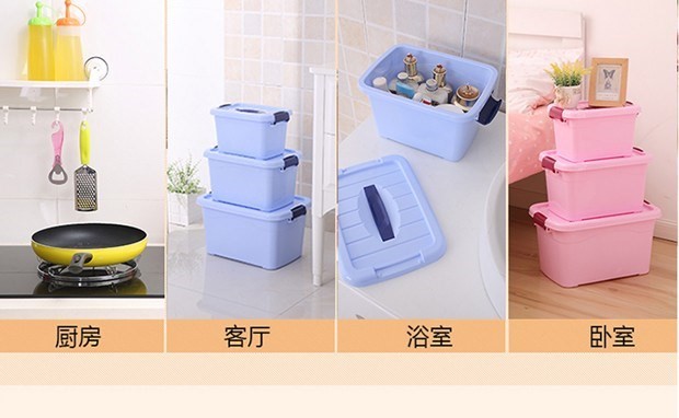 Trung bình 65L kích thước nhỏ hộp lưu trữ lớn để bàn hộp nhựa lưu trữ trong suốt hộp lưu trữ hộp lưu trữ gia dụng hộp đựng trang điểm