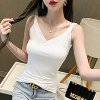 Белый, эффект подтяжки, V-образный вырез, из ворсистого хлопка