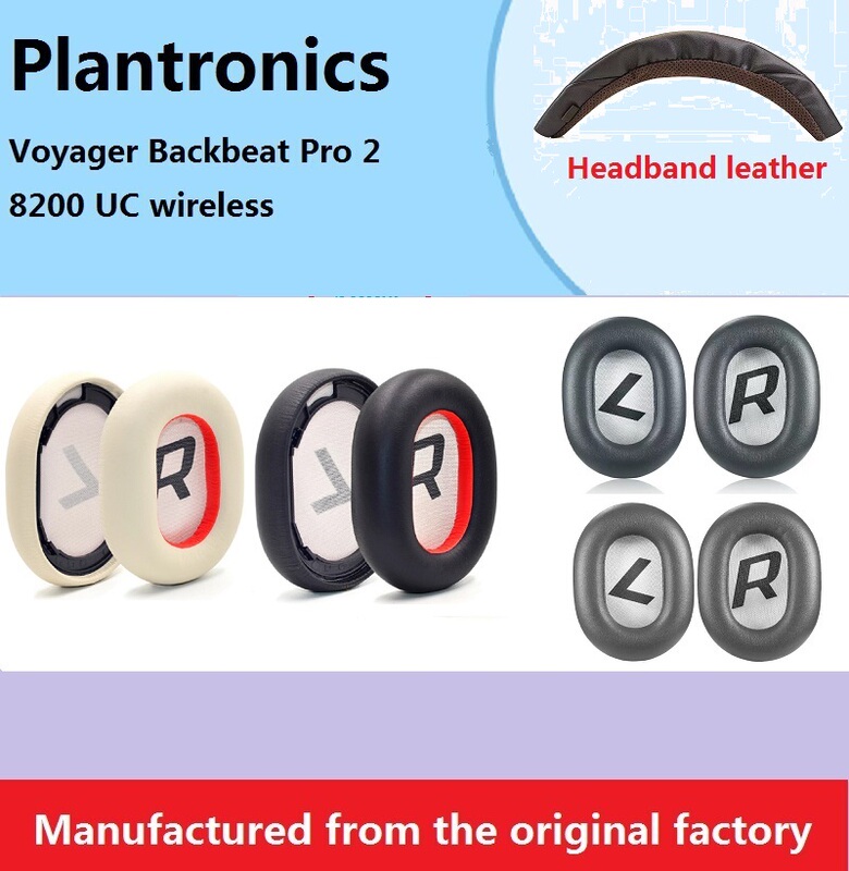 Original Ear Pads Suitable for Plantronics Voyager Backbeat Pro2 8200 Uc Over-Ear Headphones Headband Leather Replacement Ear Cushions Earphone Covers