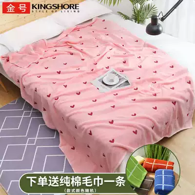 Gold cotton padded single double towel was summer nap air conditioning blanket sheets all cotton old-fashioned nostalgia
