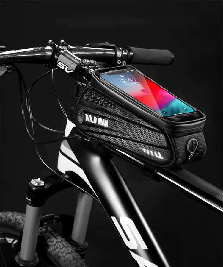 NEWBOLER bicycle front beam bag hard shell mobile phone bag upper tube head bag mountain road bike riding accessories