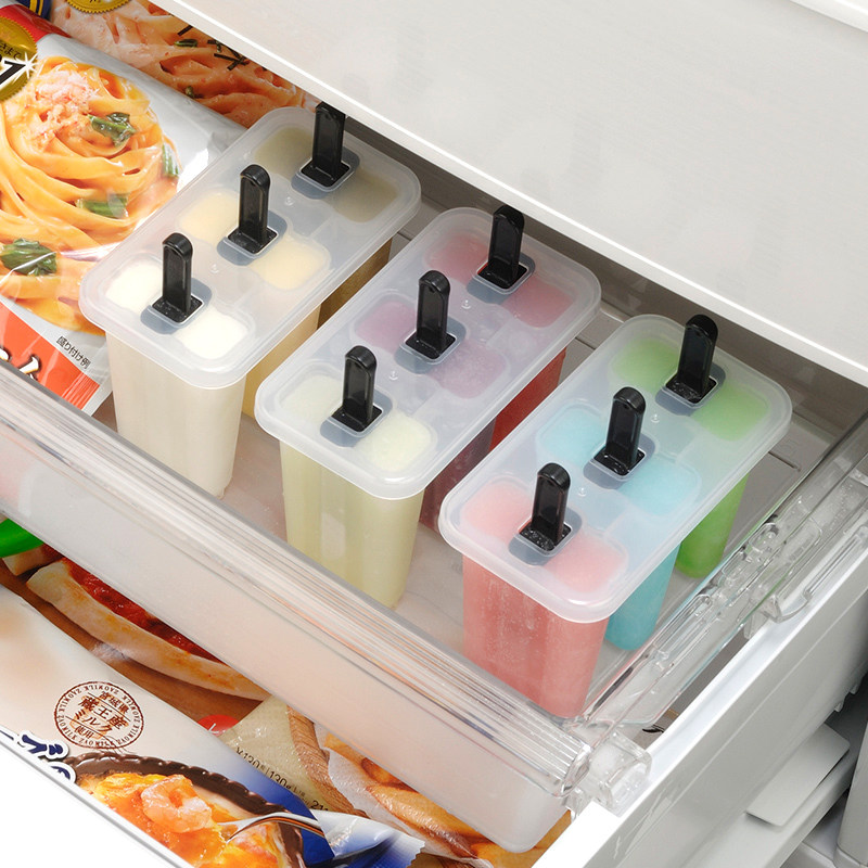 Japan imported three-grid ice cream mold household popsicle popsicle ice cream frozen ice cube box sorbet ice box homemade box