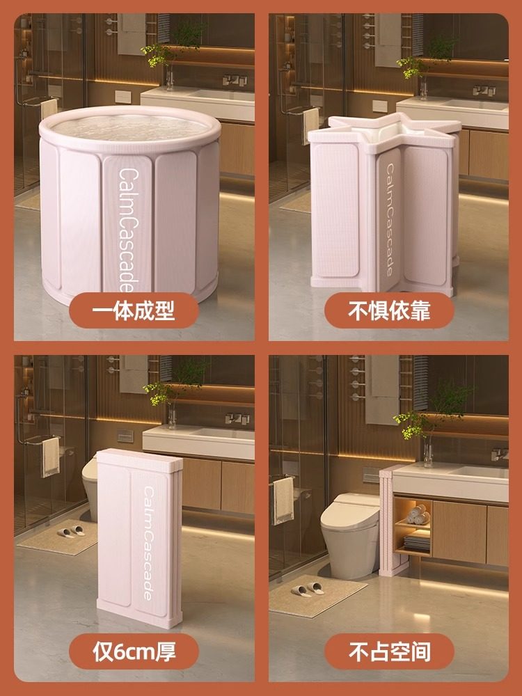 Japanese Folding Bath Tub for Adults and Children, Special Bathtub for Soaking, Full-Body Bathing Tub, Shower Basin