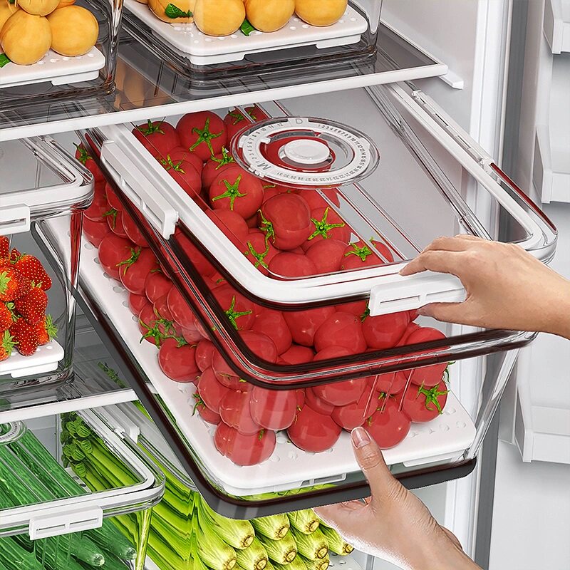 日本冰箱收纳盒保鲜盒食品级盒子密封整理神器水果冷冻专用储物盒