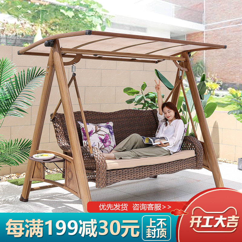 Swing outdoor courtyard garden villa balcony cast aluminum net red rocking chair outdoor open-air terrace leisure swing hanging chair