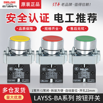 Delixi Button Lay5-Ba31 42 51 Green Red Momentary Push Button Stop Power Start Self-Reset Switch