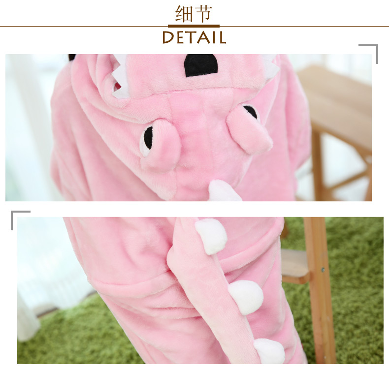 Mùa thu và mùa đông khủng long trẻ em flannel phim hoạt hình động vật đồ ngủ một mảnh bé trai và bé gái san hô lông cừu dịch vụ nhà đồ thú cho bé