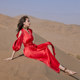 2022 new beach skirt women's seaside vacation super fairy sexy red dress dress retro slim dress