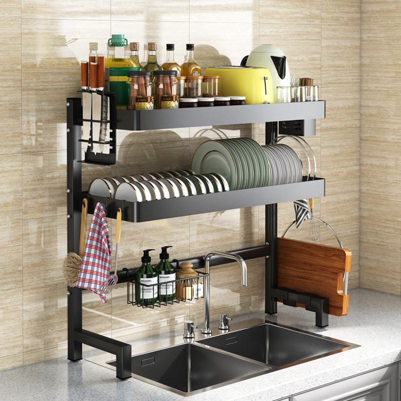 Bowl Rack Drain Rack Sink Kitchen Shelve Pan Dish Dishwashing pool Airing Containing Layer Rack Theiner big Whole Home Supplies