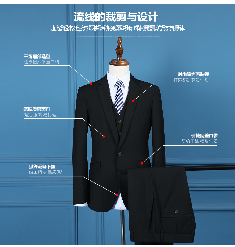 Bộ đồ vest nam ba mảnh phù hợp với nam giới và phụ nữ với cùng một đoạn chuyên nghiệp quần short nam kaki