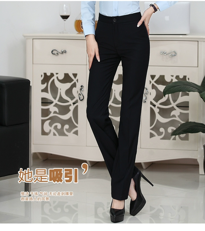 Quần nam kinh doanh Quần lọt khe quần mùa xuân và mùa thu nam nữ có cùng đoạn chuyên nghiệp Quần tây ống thẳng ống quần nóng miễn phí quần tây kaki nam
