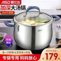 Love Shida Soup Pan 304 Stainless Steel Plus High Thickened Large Saucepan Uncoated Small Milk Pan Mall the same section GL1722B