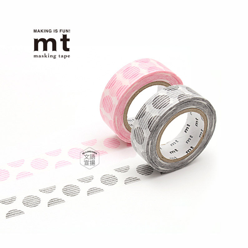 Spot full roll of Japan original MT DECO base round dot circle Black pink MT01D224 225