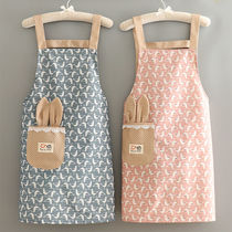 Han Edition Pure Cotton Kitchen Cooking Apron Womens New Waistline Waist Breathable Thin Canvas Cute Ocean Gas Home Creative Work