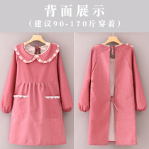 Summer Long Sleeve Apron Dress Lady Cute Ocean Hood Clothes Adults Home Kitchen 2022 New Breathable Korean Version Workwear