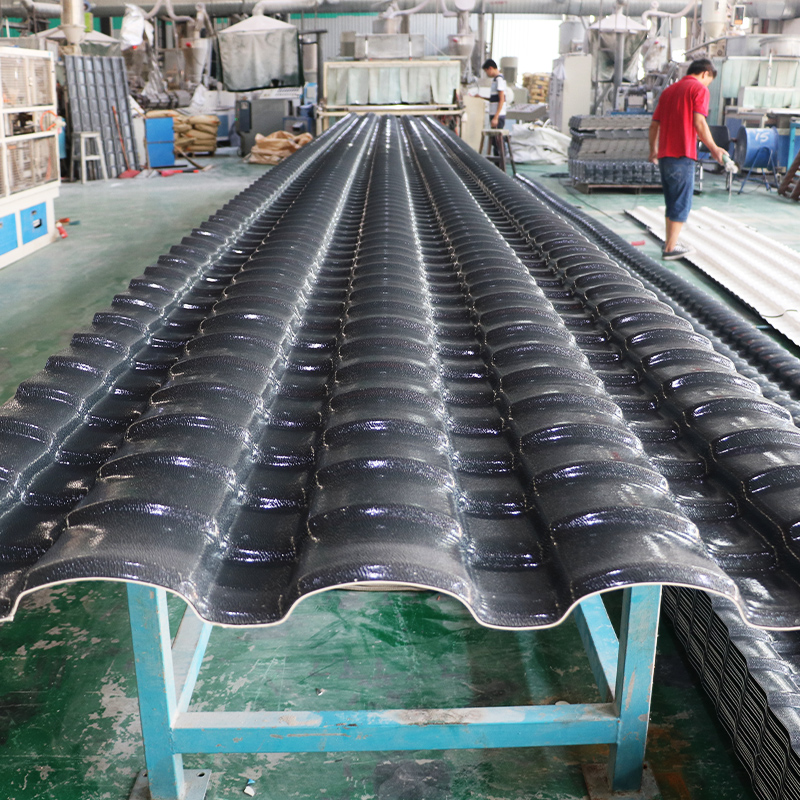 Antique small blue tile plastic glazed Chinese style villa rural retro eaves thickened roof tile manufacturer resin tile - Taobao