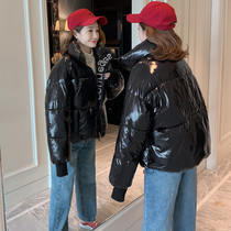Down cotton jacket women 2019 Winter new short Korean bread clothing student embroidery shiny loose cotton coat