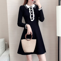 Small sweater dress autumn 2020 new medium-long bottom thickened skirt womens autumn and winter knitted dress