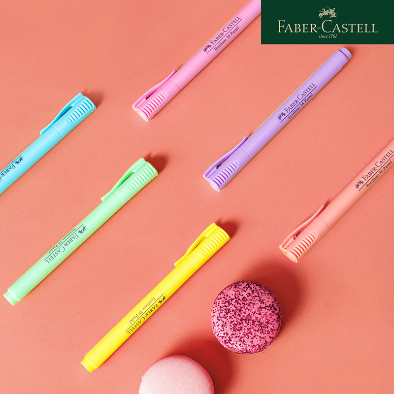 Faber-Castell highlighter marker pen students use 6-color marker pen color rough stroke key pen candy color light color note review pen solid fluorescent pen silver light pen set