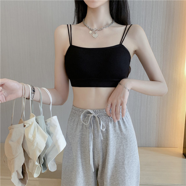 Sling beautiful back vest tube top no steel ring no trace underwear female girl student high school wrapped chest inner wear one size thin