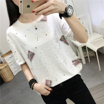 Womens summer 2021 new fashion top womens short-sleeved T-shirt student Korean loose all-match t-shirt base shirt