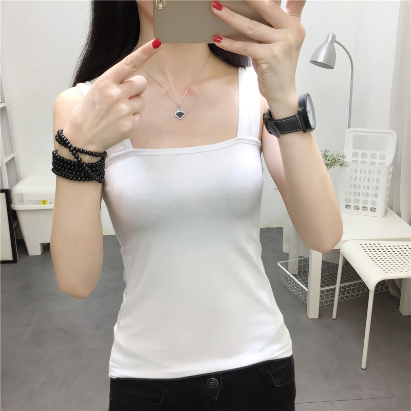 Hong Kong-phong cách retro chic trắng nhỏ halter vest phụ nữ đoạn ngắn mặc mùa hè hoang dã tops bên trong phía dưới đồ nữ đẹp